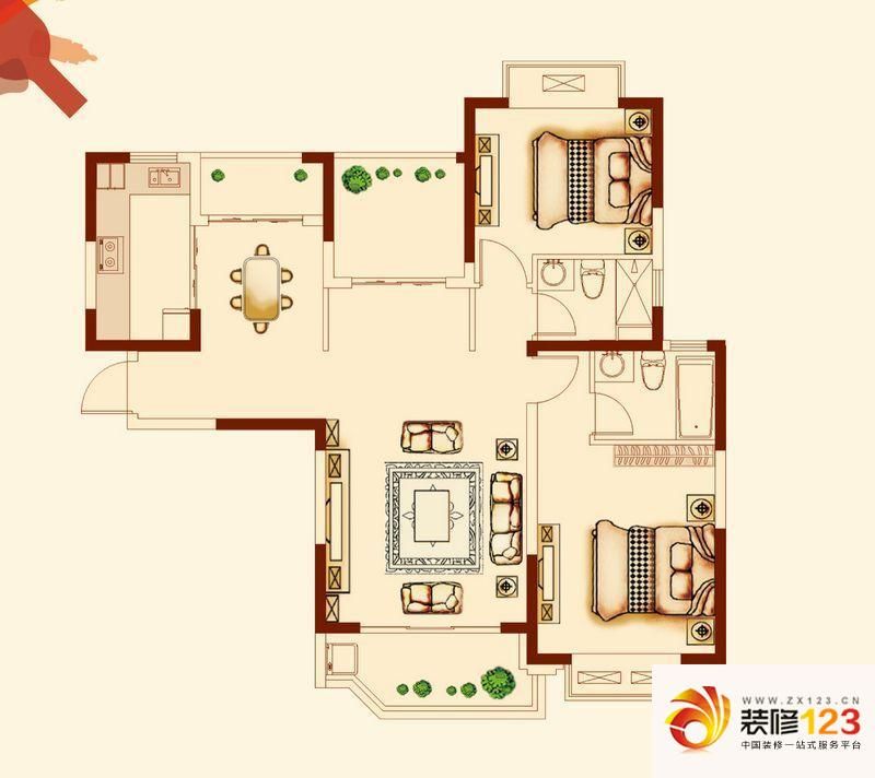 世纪城金域华府户型图4,7号楼标 .