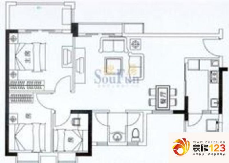 广州半山雍景苑半山雍景苑户型图3室2厅户型图 3.