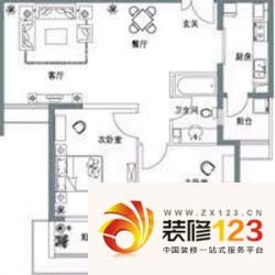 陶然北岸户型图E户型 2室2厅1卫1 ...