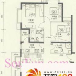 陶然北岸户型图户型图 3室2厅2卫 ...