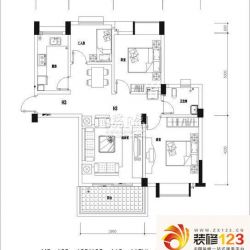 百步亭花园现代城户型图H3 2室2 ...