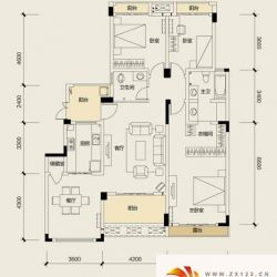 重庆保利江上明珠畅园保利江上明珠三期洋房e户型户型.