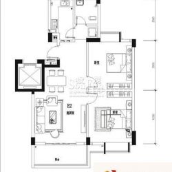 百步亭花园现代城户型图E2 2室2 ...