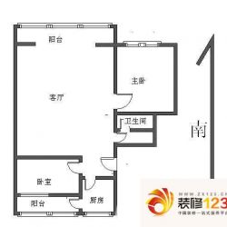 双兴北区户型图户型图 2室1厅1卫.