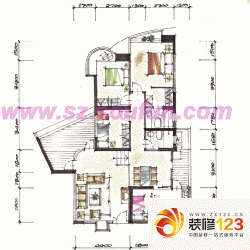 深圳御景东方御景东方户型图4-7栋a户型 4室.