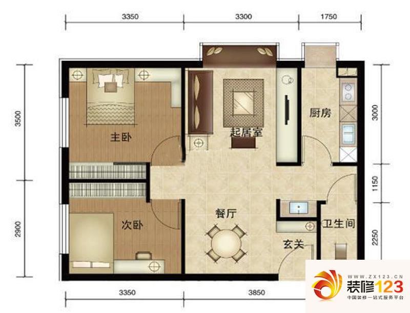 第三区观邸户型图A3户型图 2室 ...