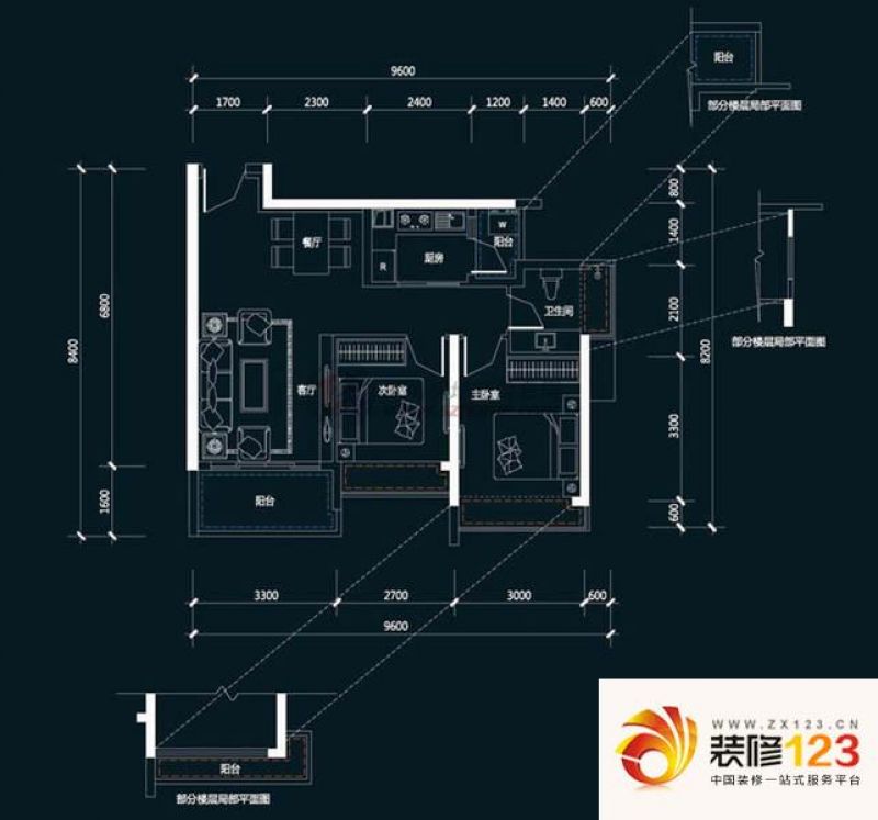 合正汇一城精致两房户型图.