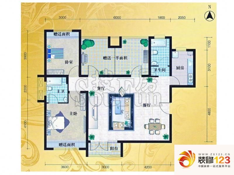 津沽首府户型图三期6,8号楼1-26 .