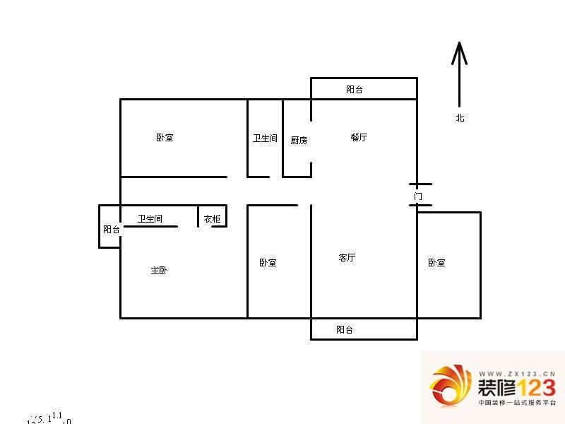 亲亲家园紫阳坊户型图4室 户型图.