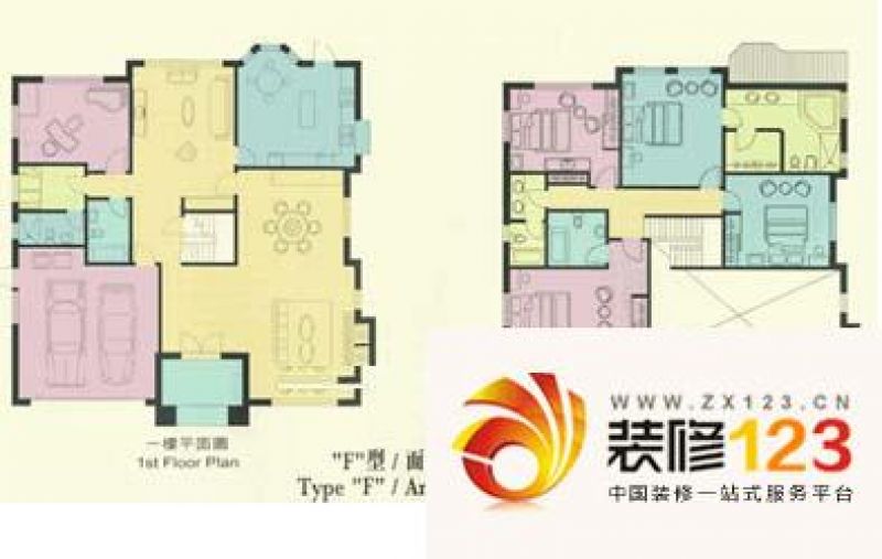 裕京花园别墅户型图e型 5室2厅4 .