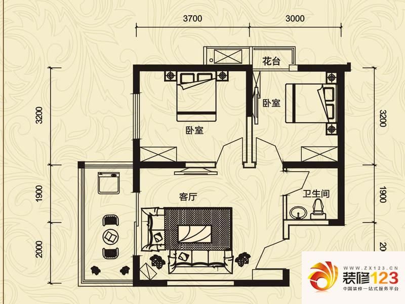 亿龙金河湾6#a户型户型图 .