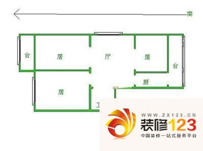 城南家园户型图户型图 2室2厅2卫 .