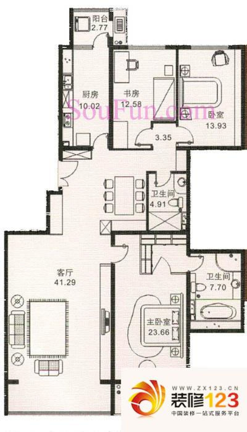 耕天下户型图户型图 3室2厅2卫1 .