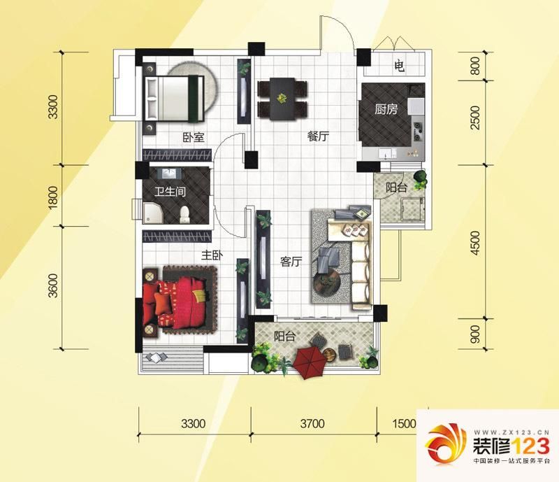 百步亭现代城二区户型图E户型 2 ...