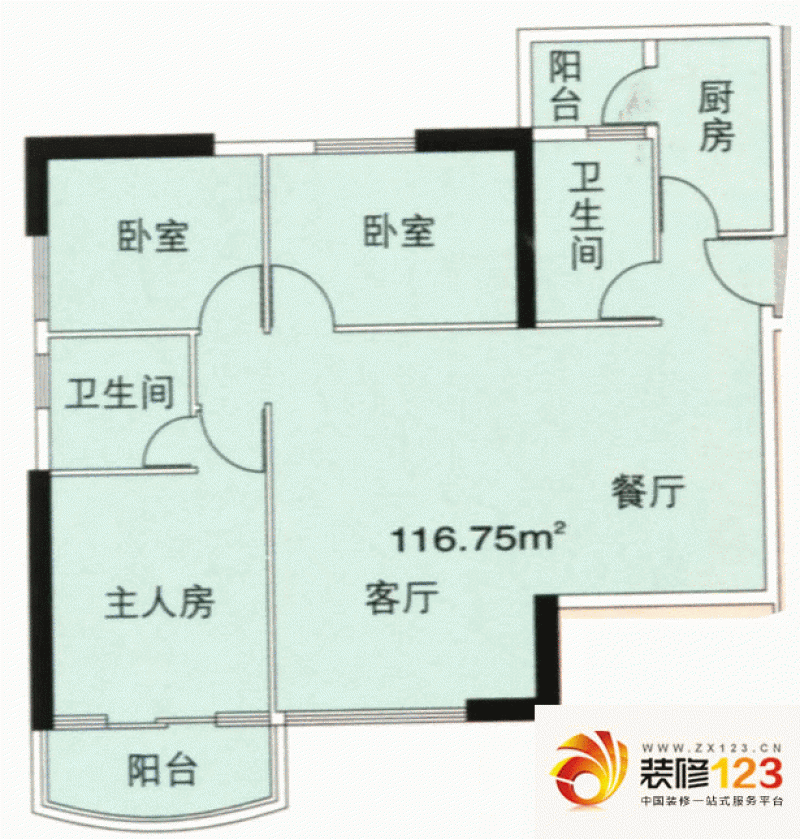 枫丹雅筑户型图3房2厅户型图 3室 .