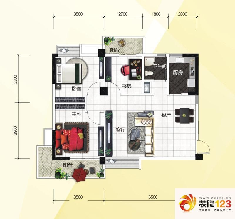 百步亭现代城二区户型图F户型 3 ...