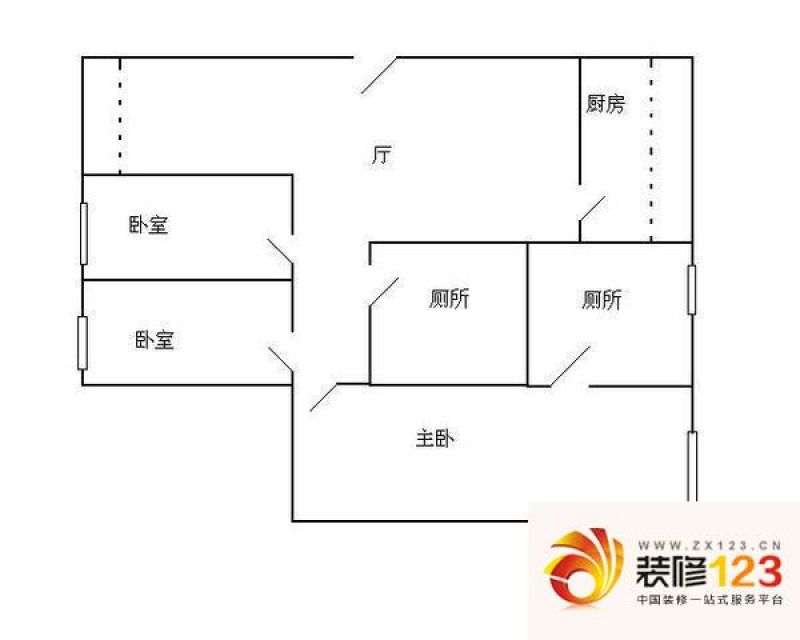 广州骏汇大厦骏汇大厦户型图3室2厅户型图 3室.