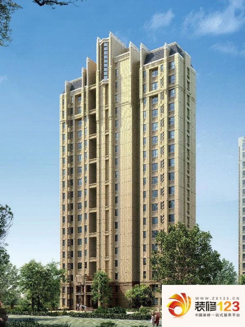 天津亚泰澜公馆亚泰澜公馆外景图北向半鸟瞰效果 .