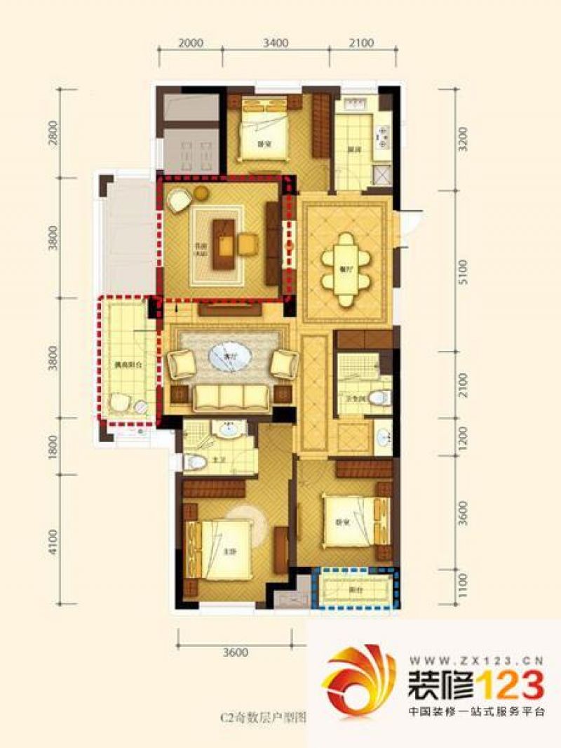 赞成檀府奇数层c2户型户型图.