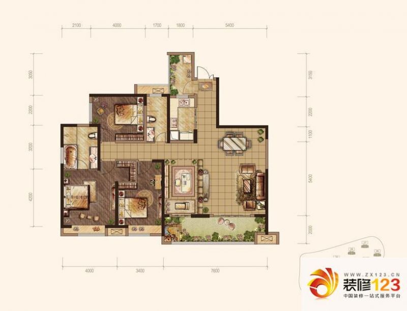 金融街融景城b3区t4-a户型户型图 .