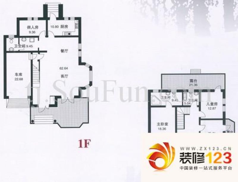 玫瑰庄园别墅户型图户型图 4室2 .