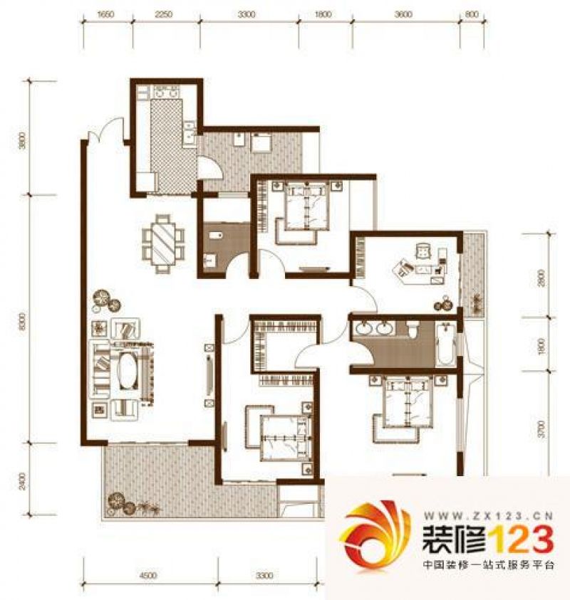 重庆龙湖春森彼岸龙湖春森彼岸澜境标准型层b户型.