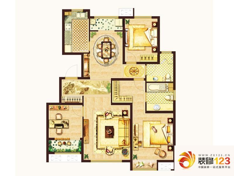 绿地国际花都e户型户型图 .