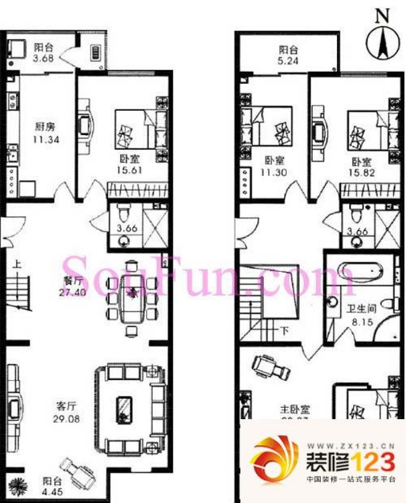 耕天下户型图户型图 4室2厅2卫1 .