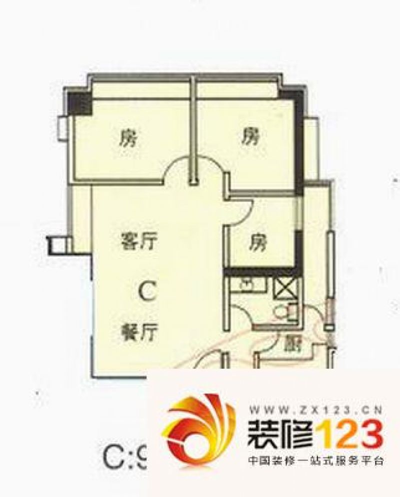 华景新城逸悦居 3室 户型图.