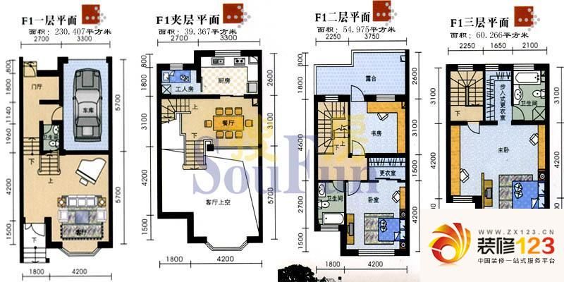 沈阳玫瑰园别墅玫瑰园别墅户型图5室3厅3卫 图片大全 我的小区 沈阳