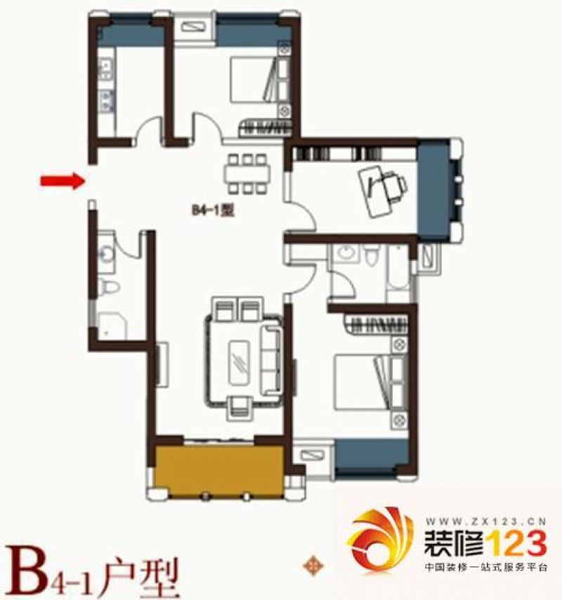 中天锦庭b4-1户型户型图.