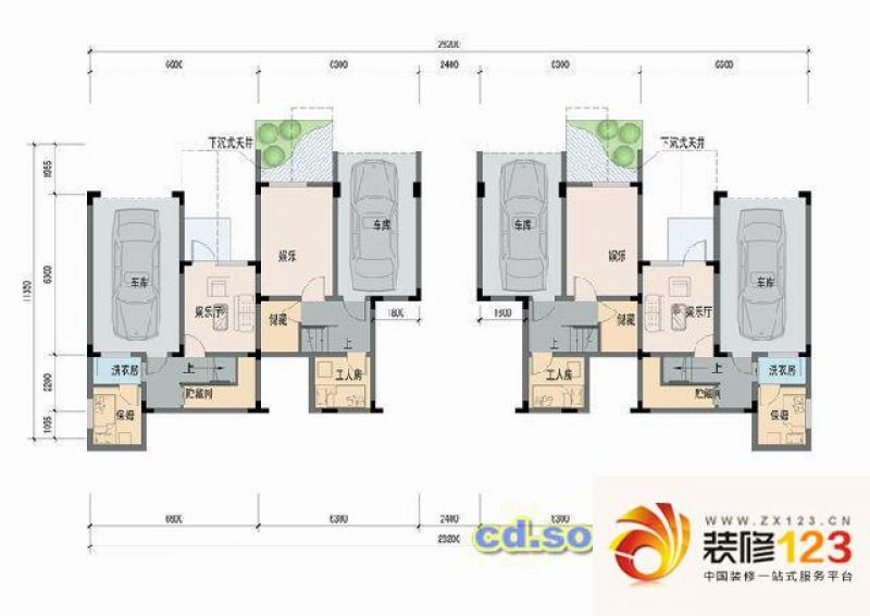 美泉纪户型图b2户型地下层 5室2.