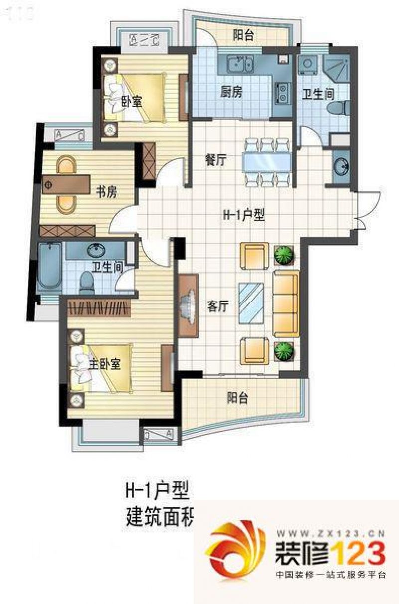 广厦天都城天星苑户型图3室 户型 .