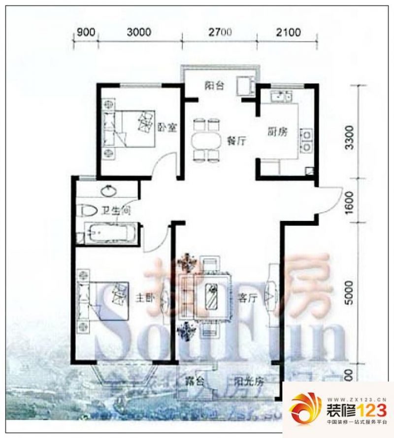 沈阳佳和新城六期佳和新城六期户型图a1 2室2厅1.