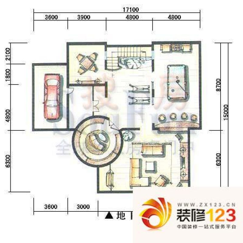 枫桥别墅户型图c3-4地下层户型4 .