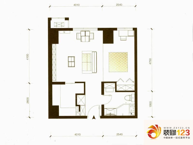 红山世家3号楼c户型户型图 ...