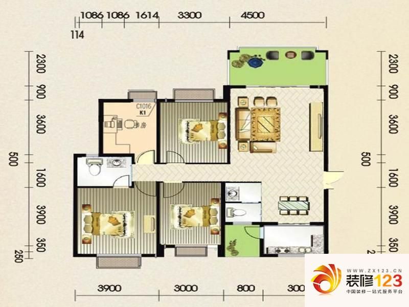 兴诚书香别院h户型户型图 .