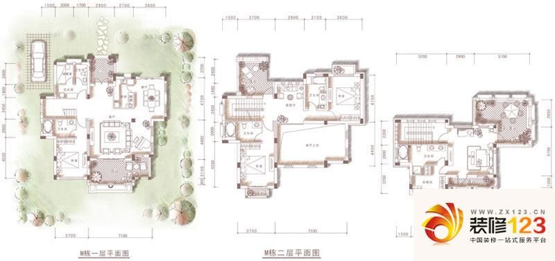 中信云栖谷户型图m型 4室3厅5卫1.