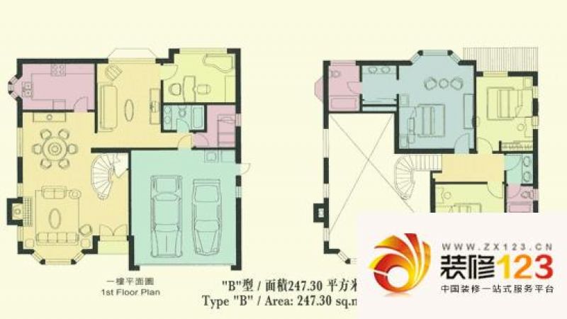 裕京花园别墅户型图户型图 4室2 .