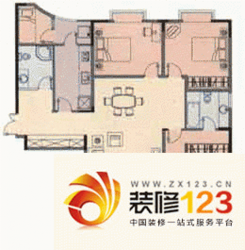 金玉满堂城市花园 3室 户型图 .