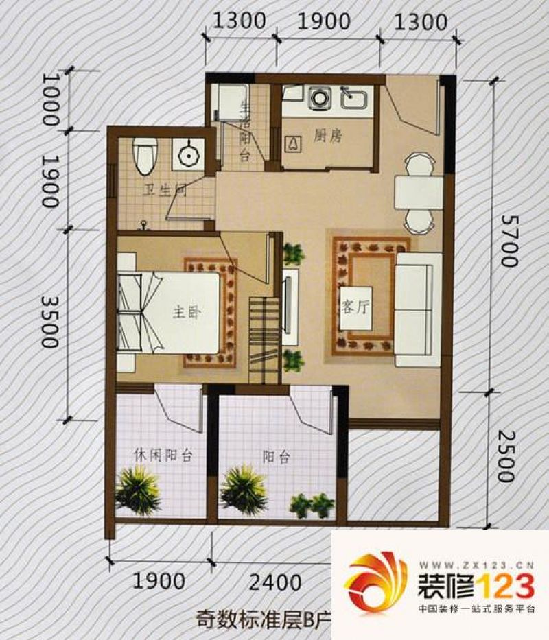 鼎胜山邻B户型户型图