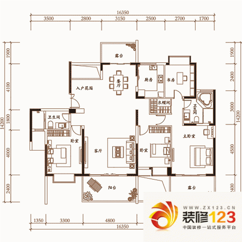 深圳三湘海尚别墅三湘海尚别墅户型图08偶数层 .-我