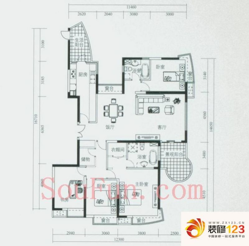 杭州新白马公寓新白马公寓户型图6室 户型图 6室 .