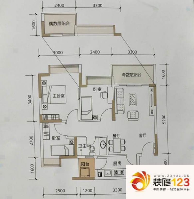 深圳塘朗雅苑塘朗雅苑二期星座03户型户型图 .图片