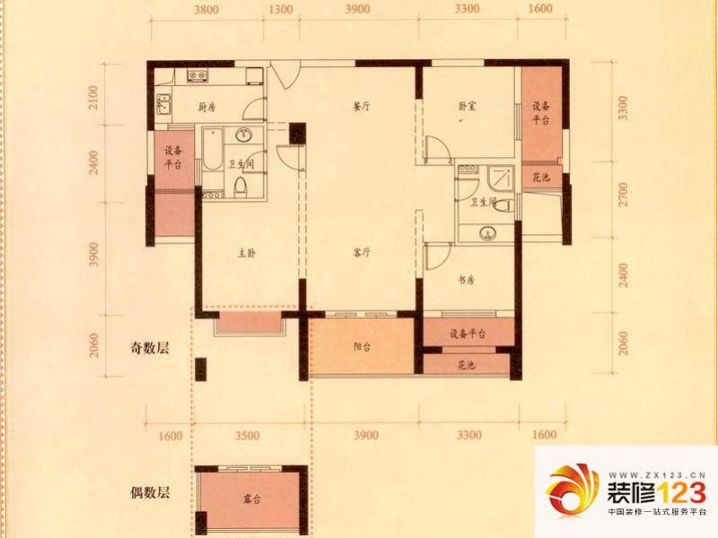 绿都湖滨花园a2户型户型图.