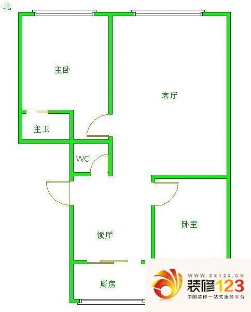 中华家园户型图户型图 2室2厅2卫.