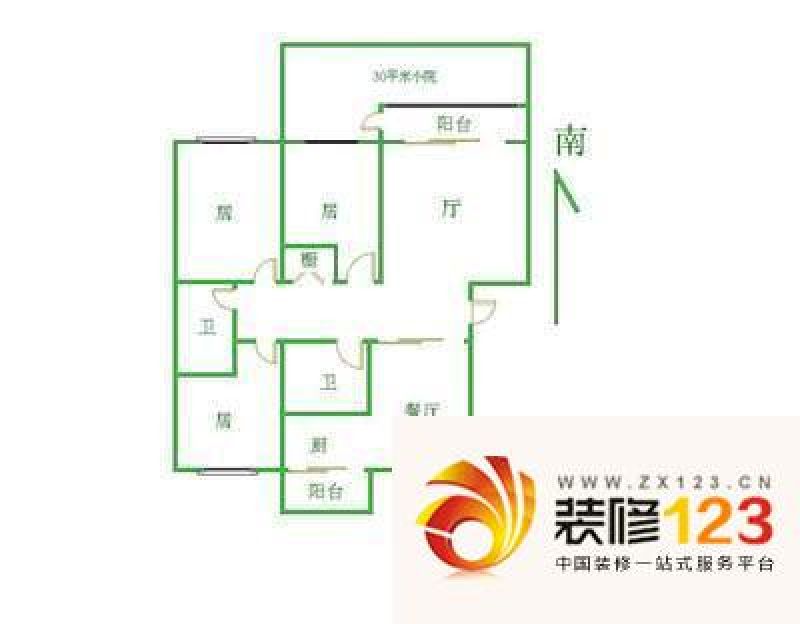 天津博雅轩博雅轩户型图户型图 2室1厅1卫1 .图片