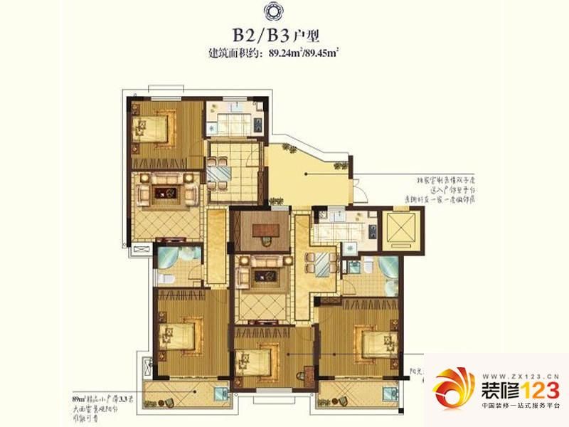 杭州江东阳光名城棕榈阳光b2/b3户型户型图 .图片