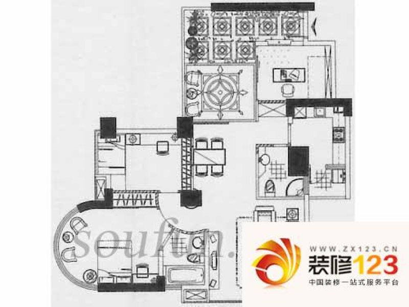 中天香悦华府 户型图1