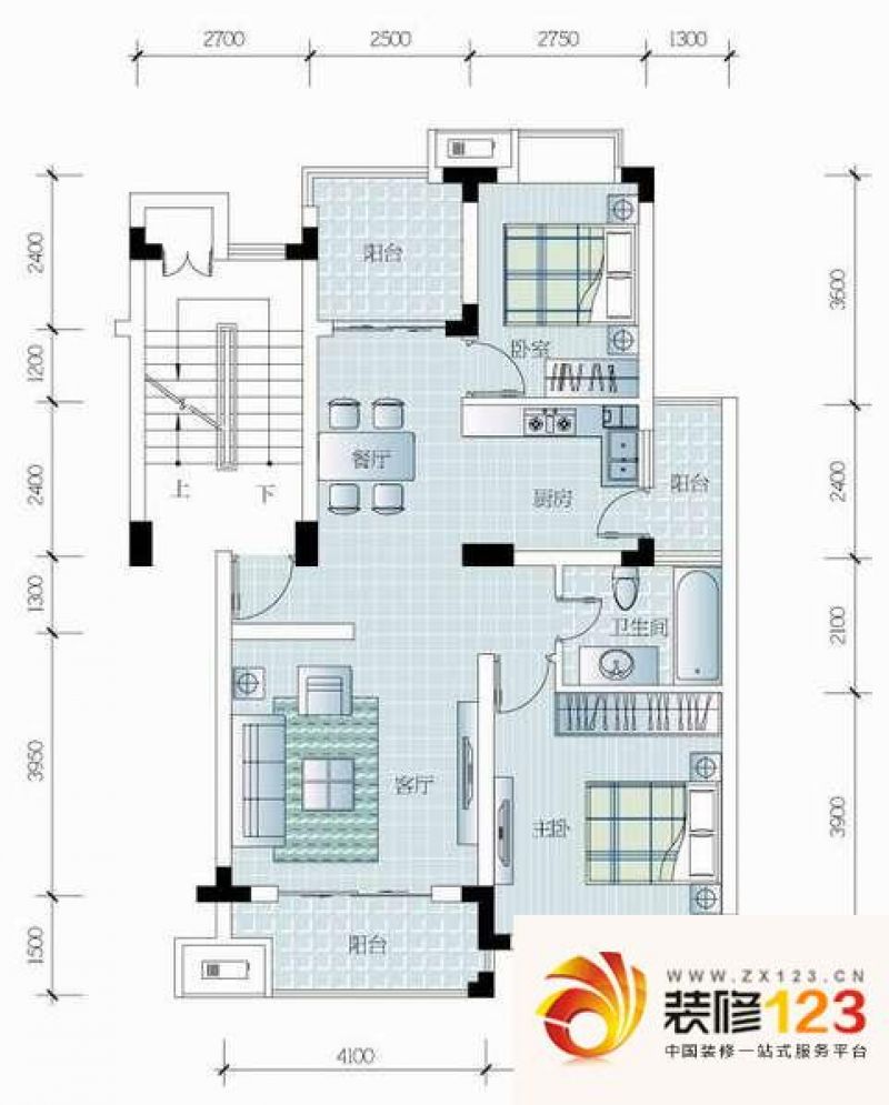 科尔南城景园d-f1户型户型图.